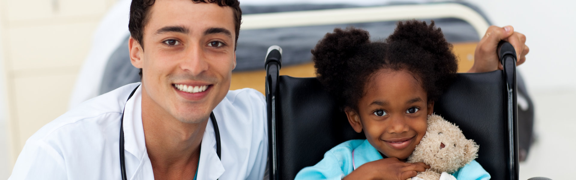 Doctor helping a sick child